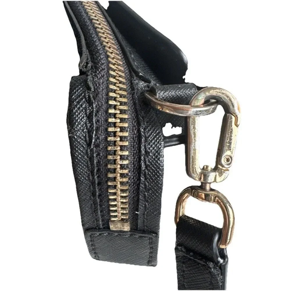 Tory Burch Emerson Mini Tote Crossbody Black Saffiano Leather Bag Gold Hardware